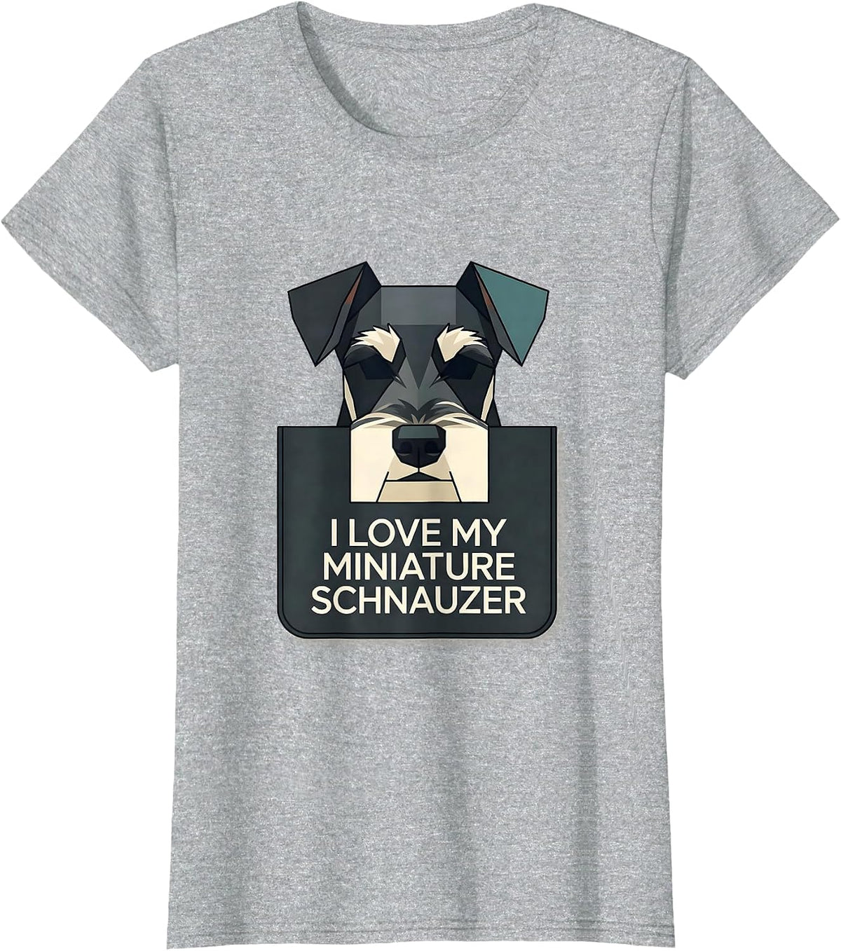 I Love My Miniature Schnauzer Funny Schnauzer Lover Gift T-Shirt - Heather Grey