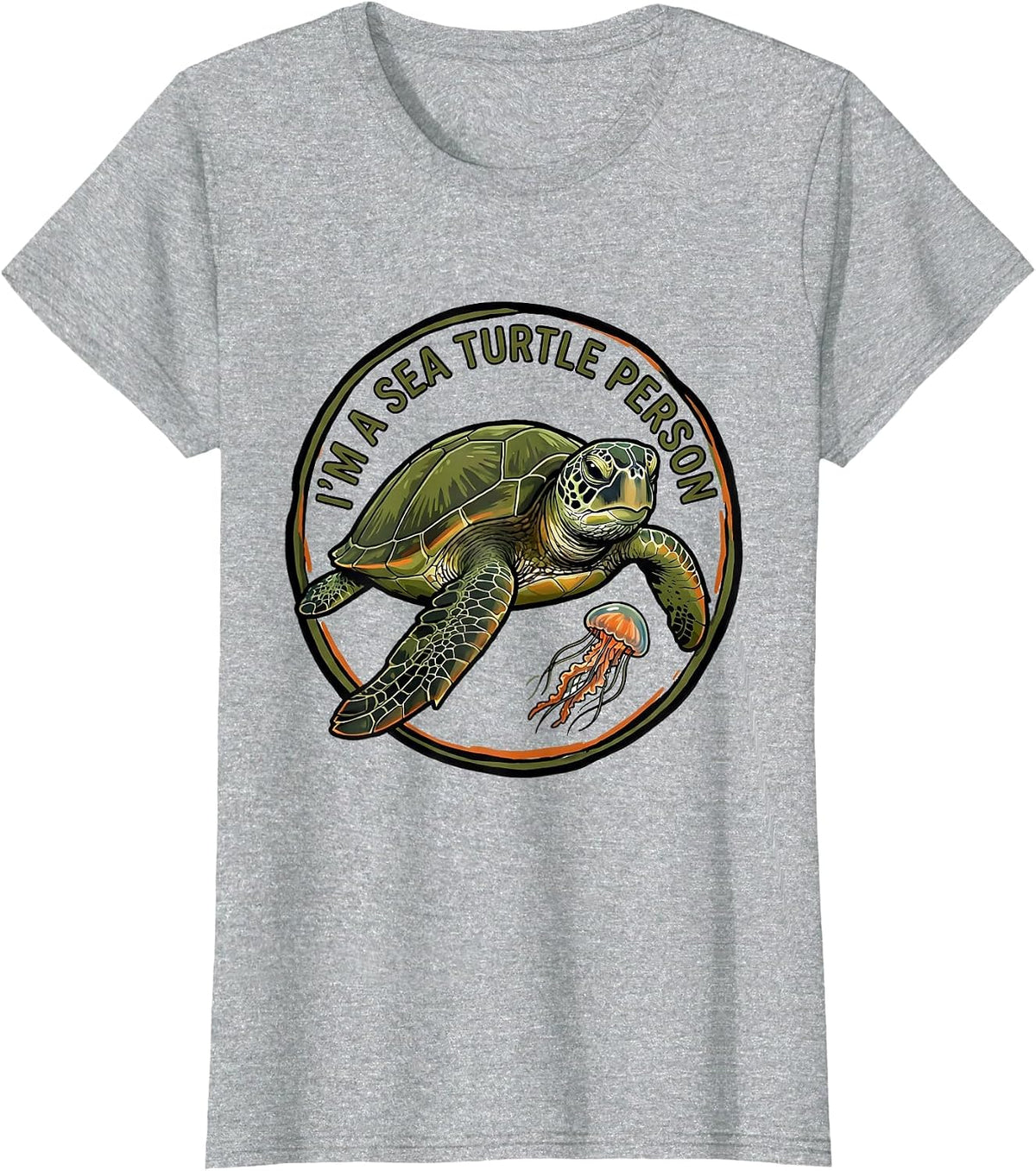 Women's I'm A Sea Turtle Person Funny Turtle Lover Animal Humor T-Shirt - Heather Grey