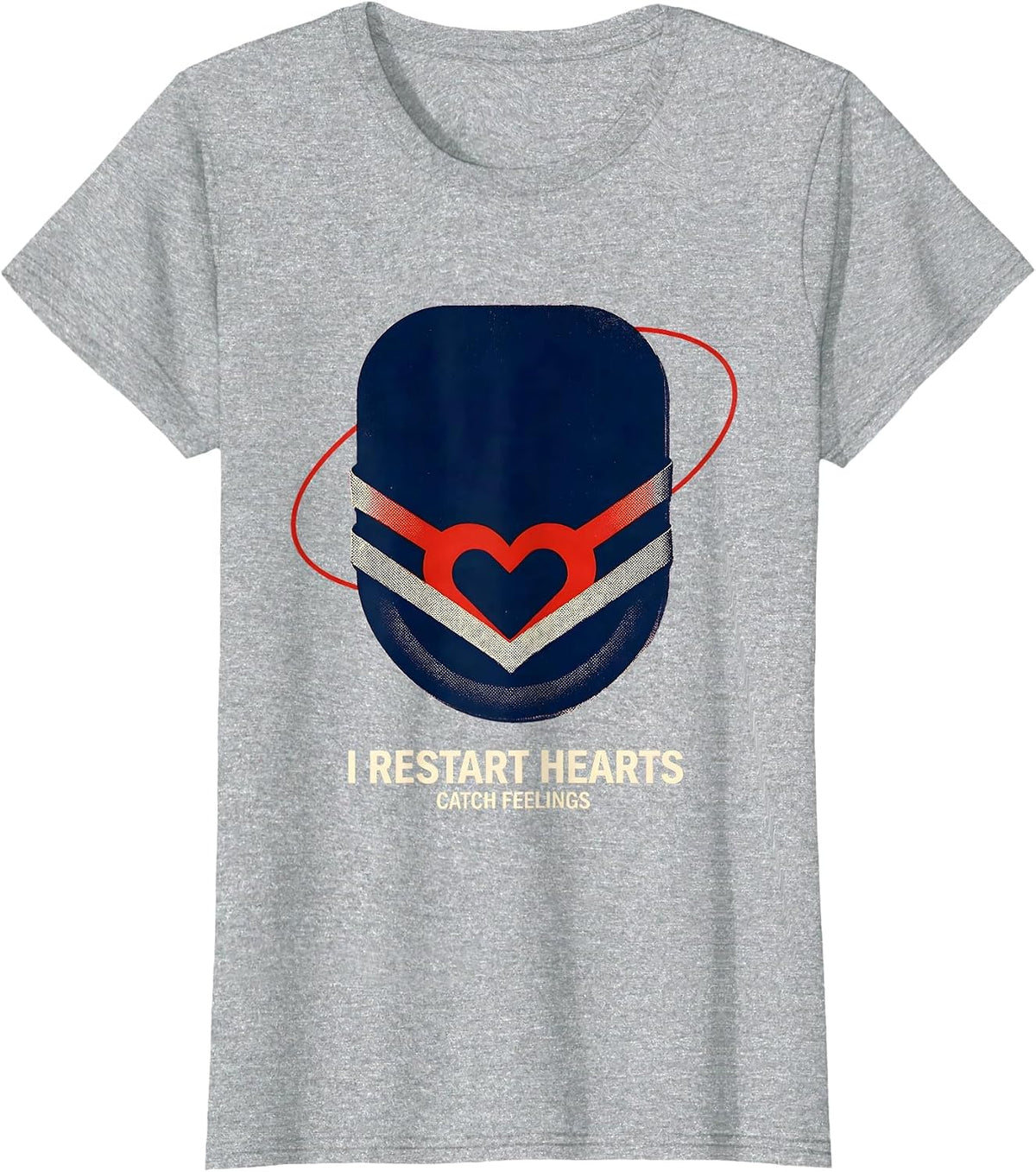 I Restart Hearts Catch Feelings Funny Nurse Valentine T-Shirt - Heather Grey