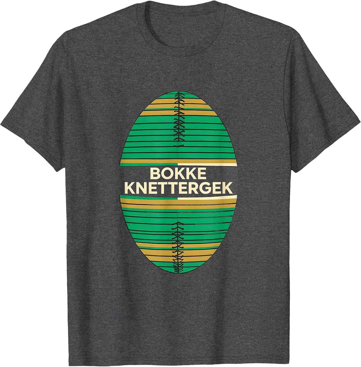 Men's Bokke Knettergek Patriotic South African Rugby Fan Pride T-Shirt - Dark Heather Grey