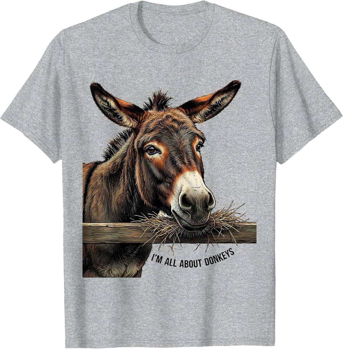 Men's I’m All About Donkeys Funny Donkey Lover Farm Animal Humor T-Shirt - Heather Grey