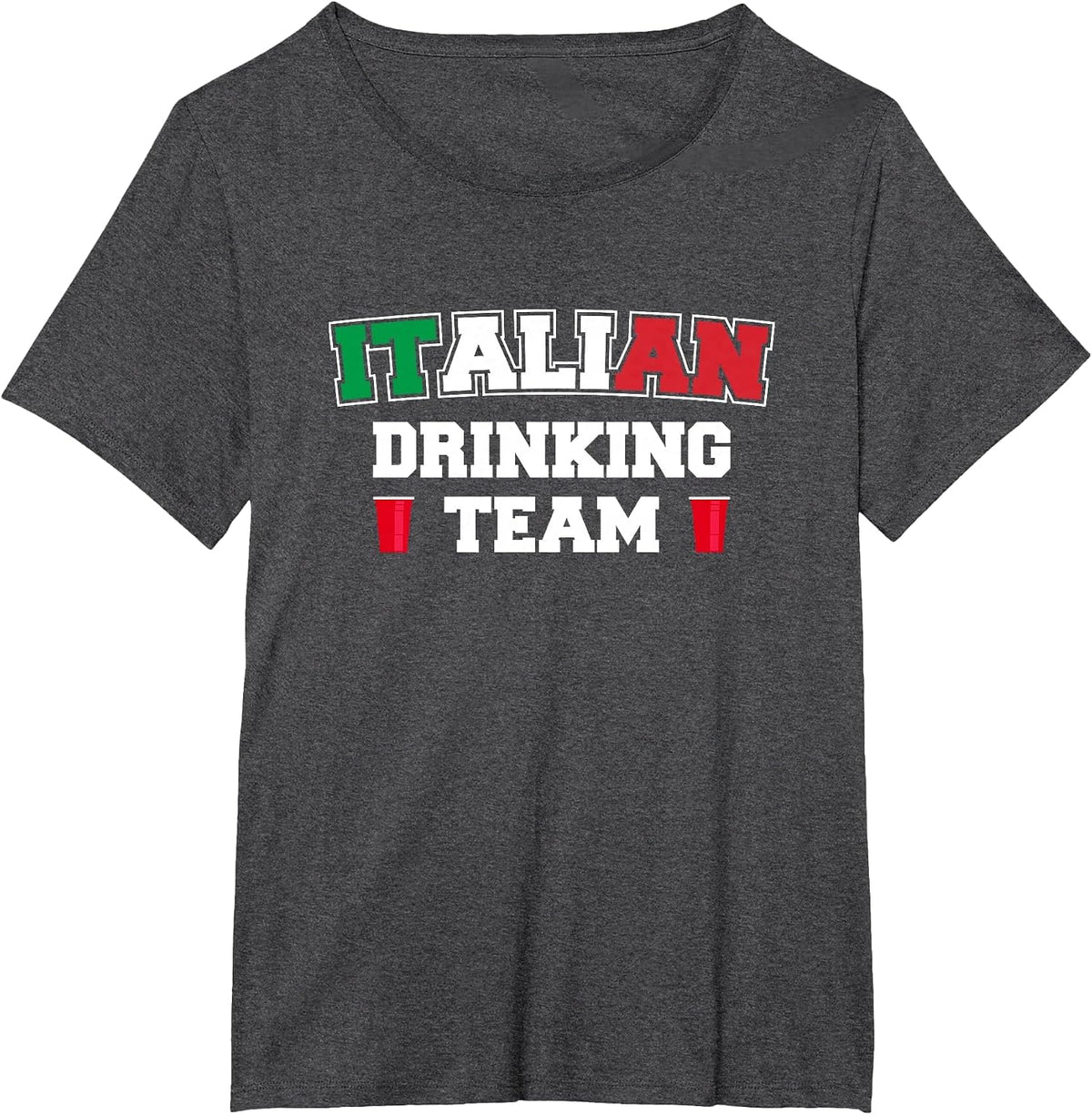 Italian Drinking Team Funny Drinking Beer Lover Beer Pong T-Shirt - Dark Heather Grey