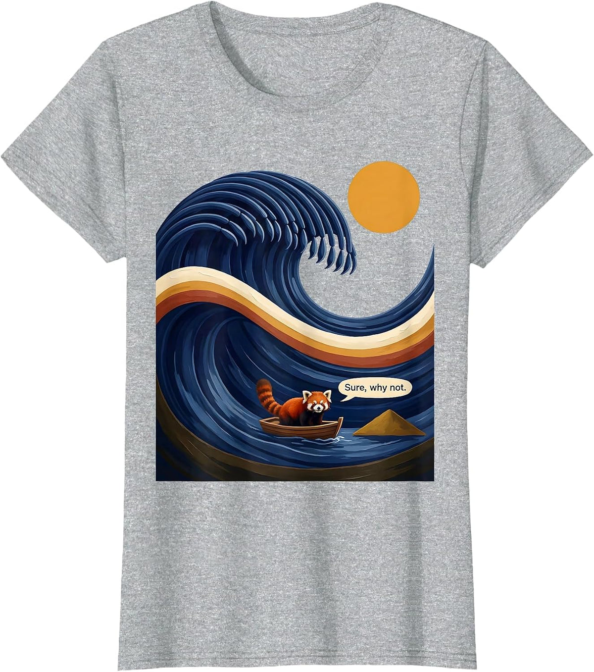 Sure, why not Funny Panda Surfing Animal Lover Japanese Art T-Shirt - Heather Grey