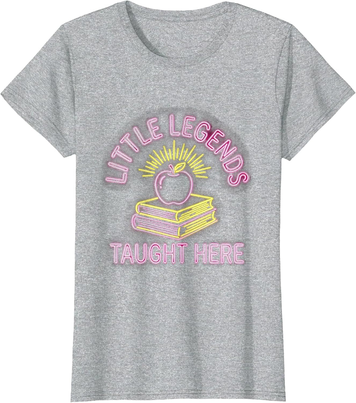 Little Legends Taught Here Elementary Teacher T-Shirt - Heather Grey