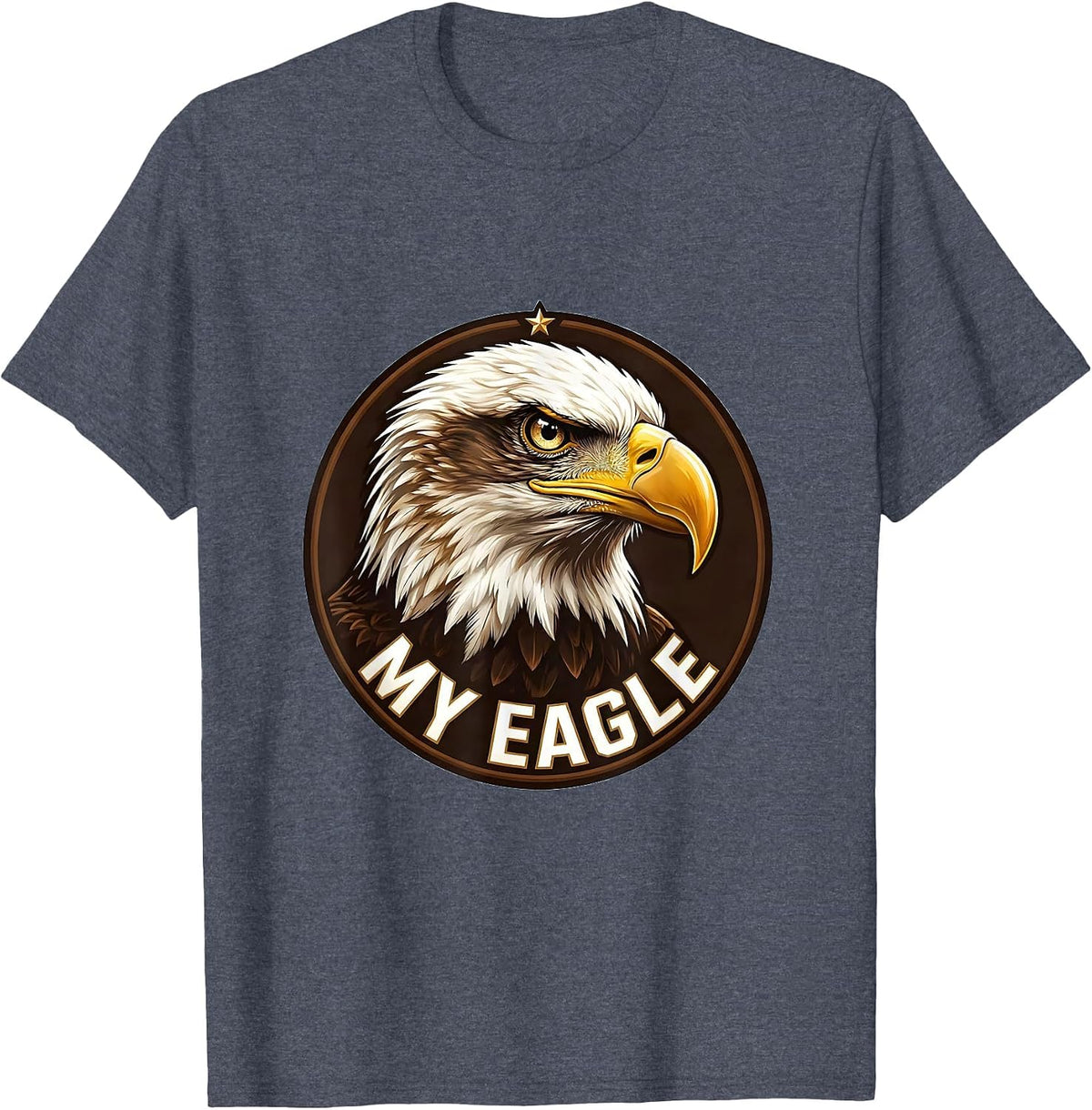 My Eagle Bald Eagle Mascot Fan Pride Family Humor T-Shirt - Heather Blue