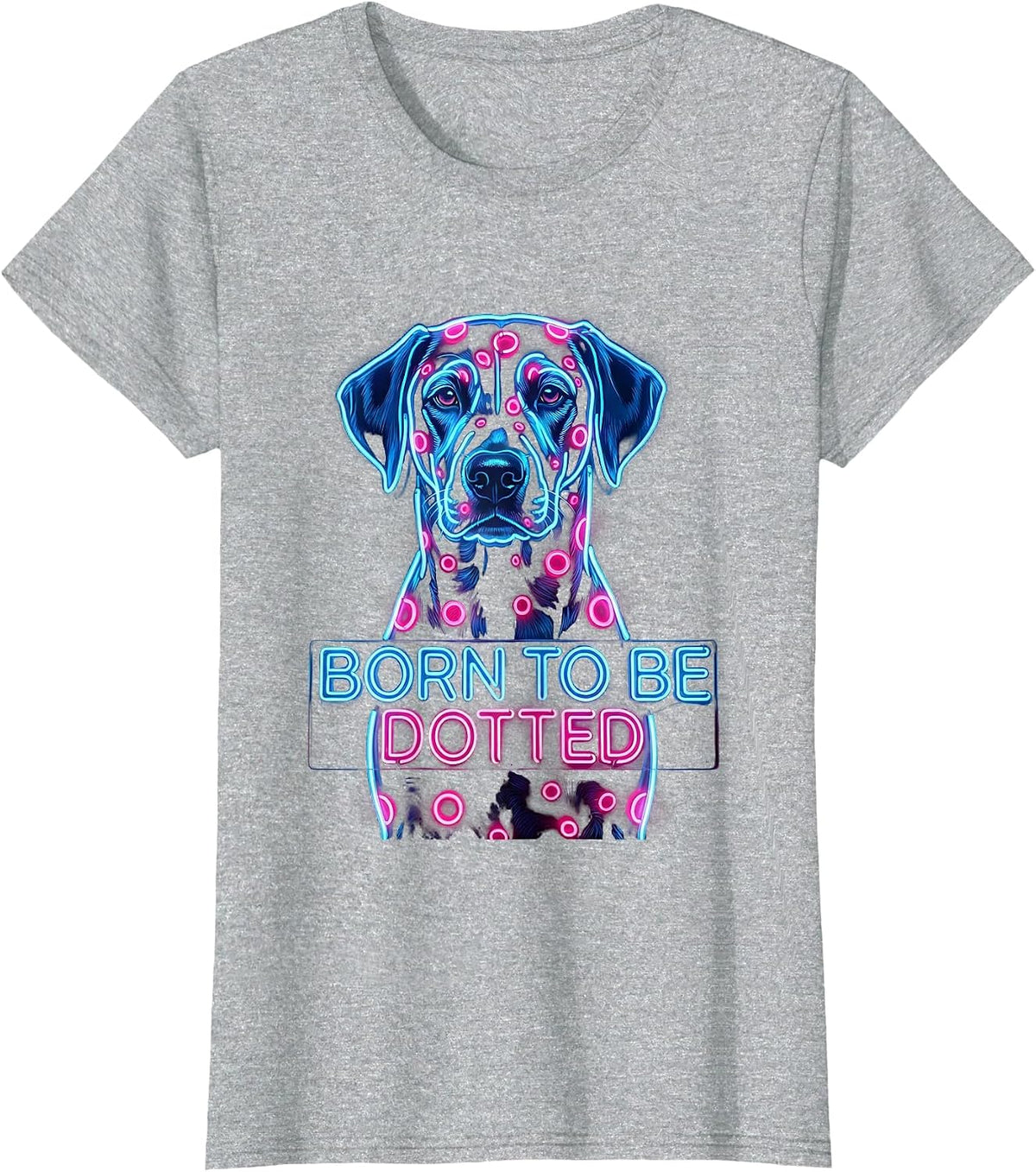 Born to Be Dotted Dalmatian Dog Lover Design T-Shirt - Heather Grey