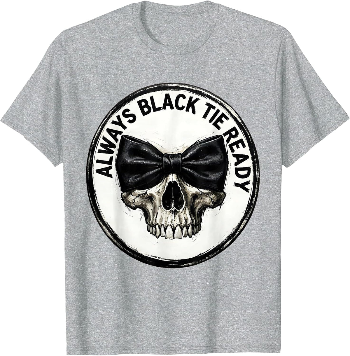Men's Always Black Tie Ready Tuxedo Graphic Design T-Shirt - Heather Grey