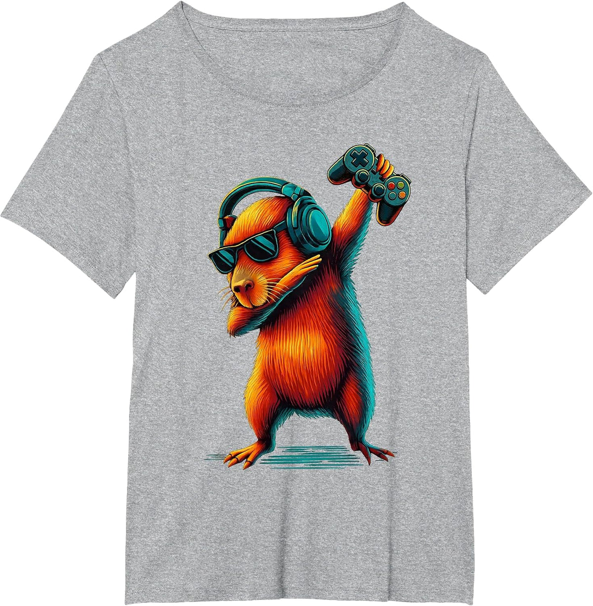 Capybara Funny Video Games Capybara T-Shirt - Heather Grey