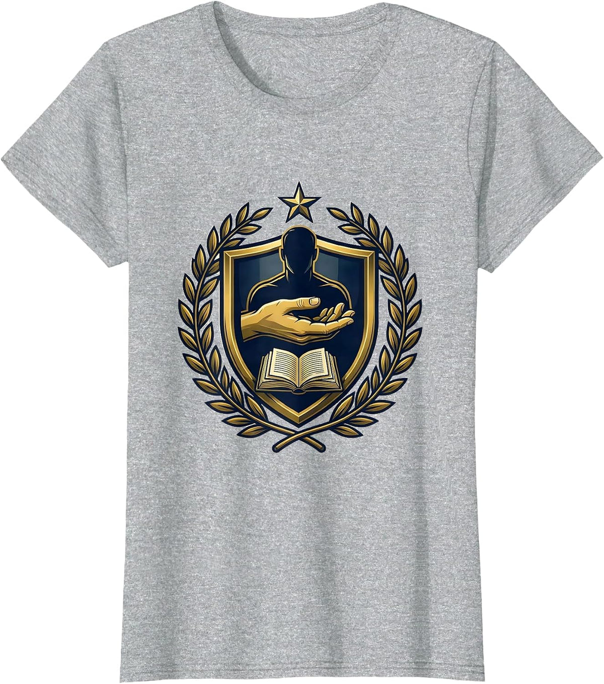 Women's Paraprofessional Supportive Hand Graphic Design T-Shirt - Heather Grey