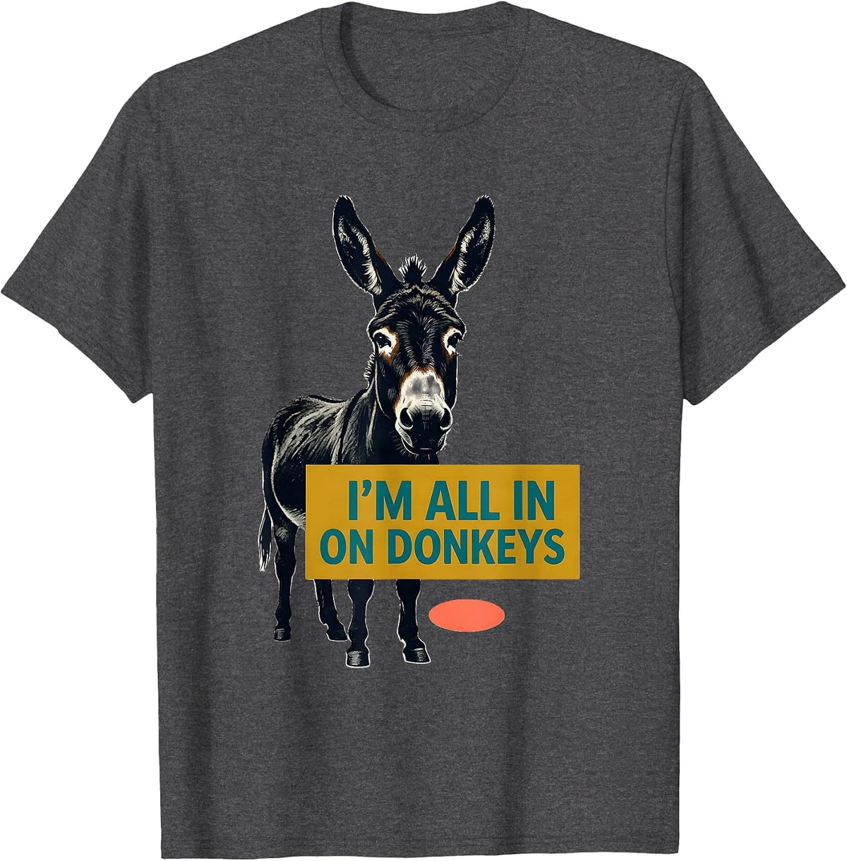 I’m All In On Donkeys Funny Midcentury Modern Donkey Lover T-Shirt - Dark Heather Grey