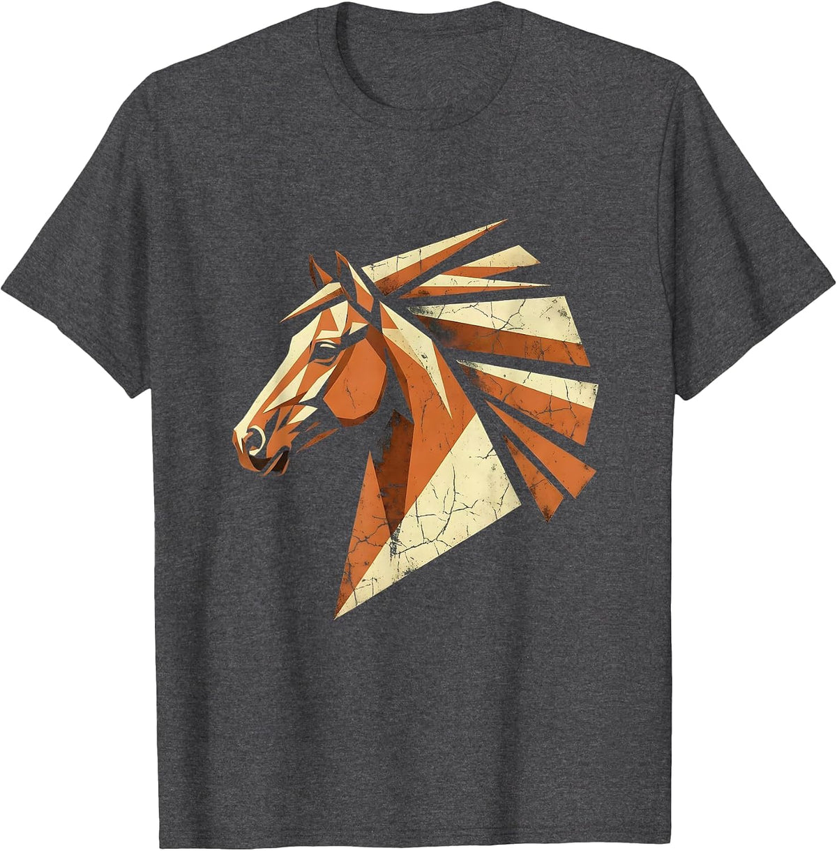 Horse Mane Blowing in Desert Wind Western Graphic T-Shirt - Dark Heather Grey