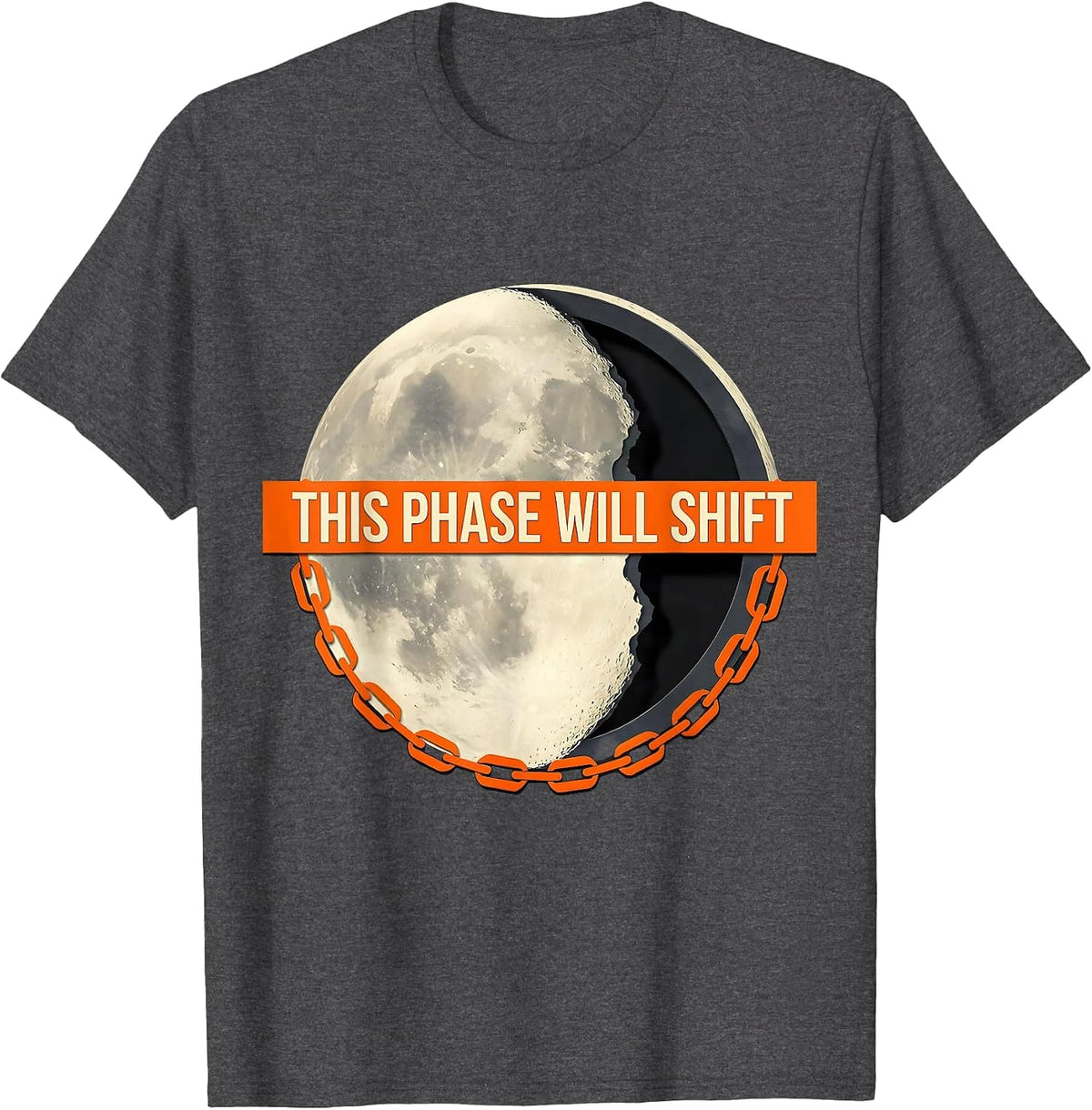 This Phase Will Shift Stencil Moon Phase Astronomy Gift T-Shirt - Dark Heather Grey