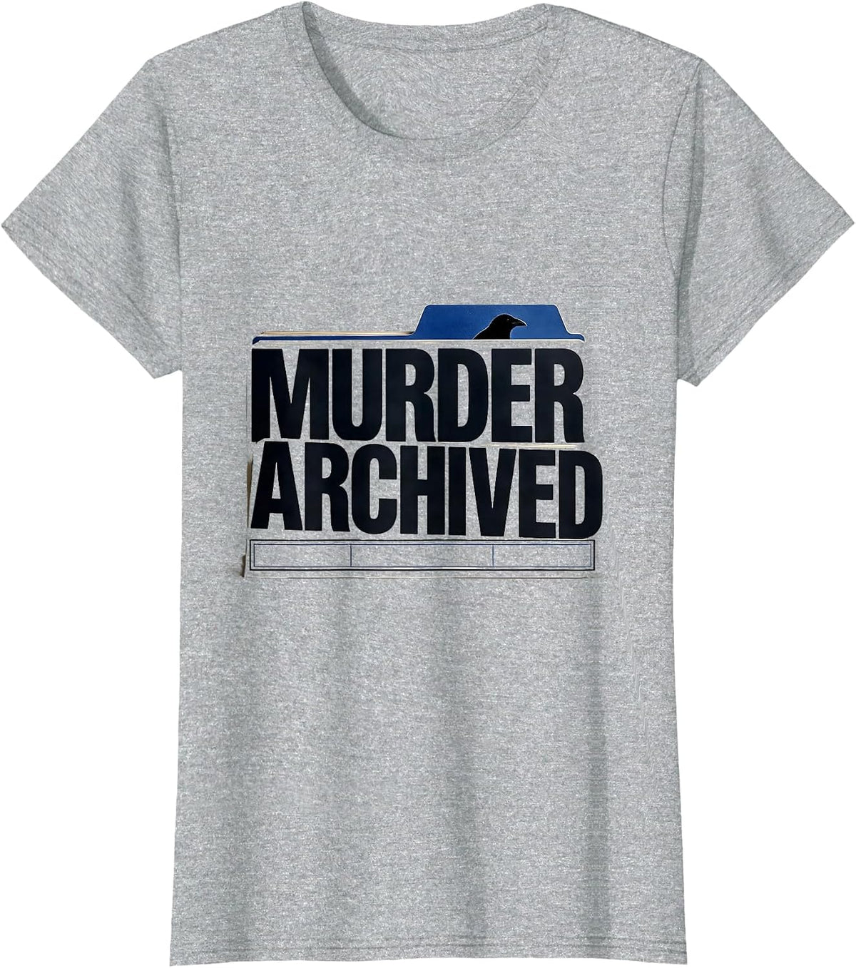 Murder Archived Dark Humor Crow Lover Bird Enthusiast T-Shirt - Heather Grey