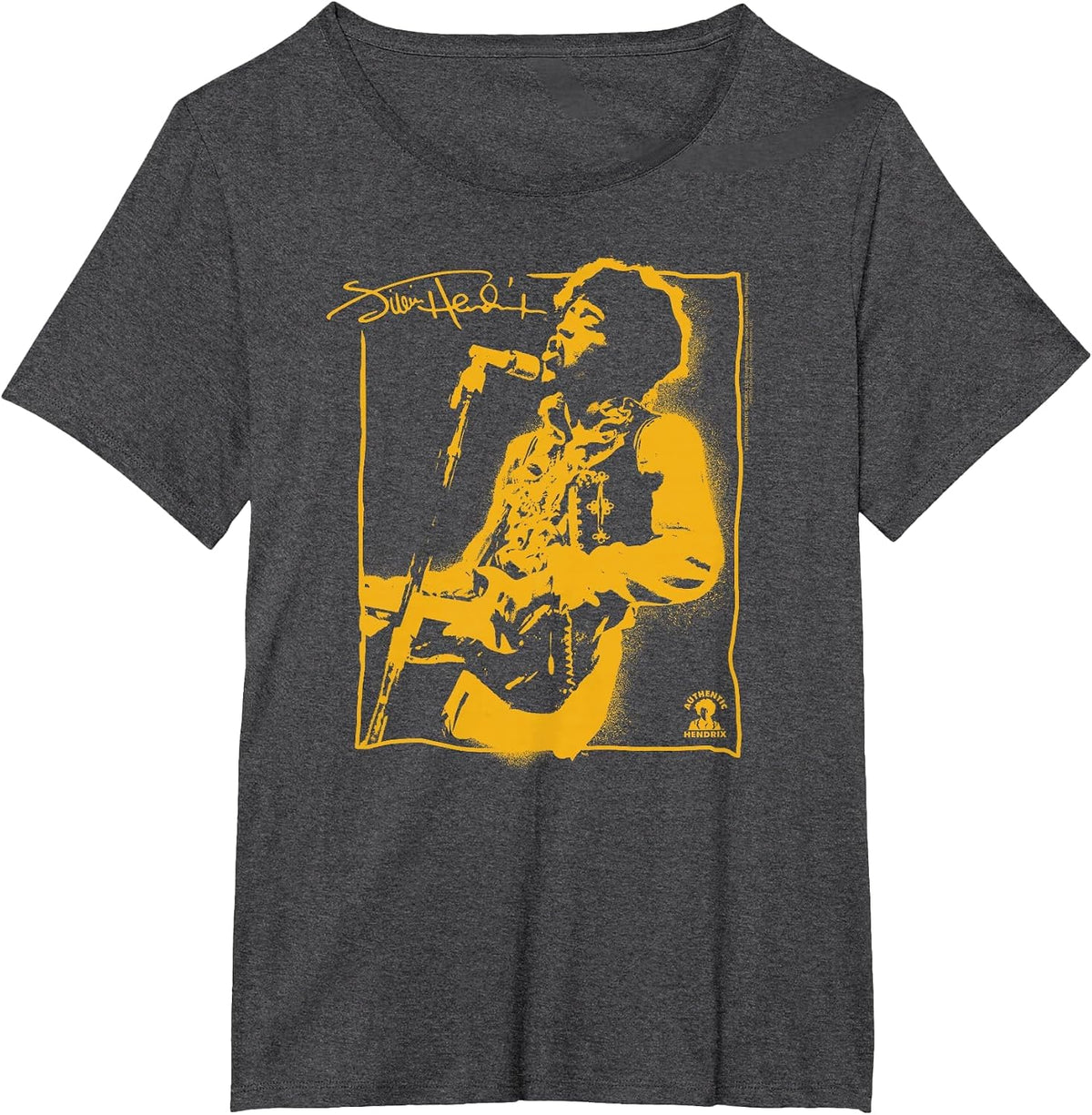 Jimi Hendrix Spray Paint Graffiti Portrait Vintage Band T-Shirt - Dark Heather Grey