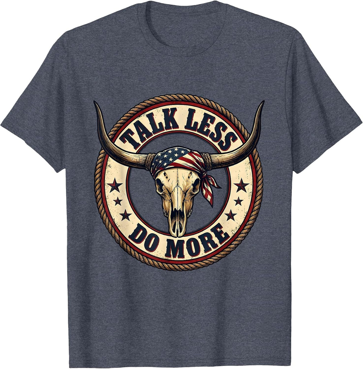 Talk Less Do More Motivational Graphic Design T-Shirt - Heather Blue