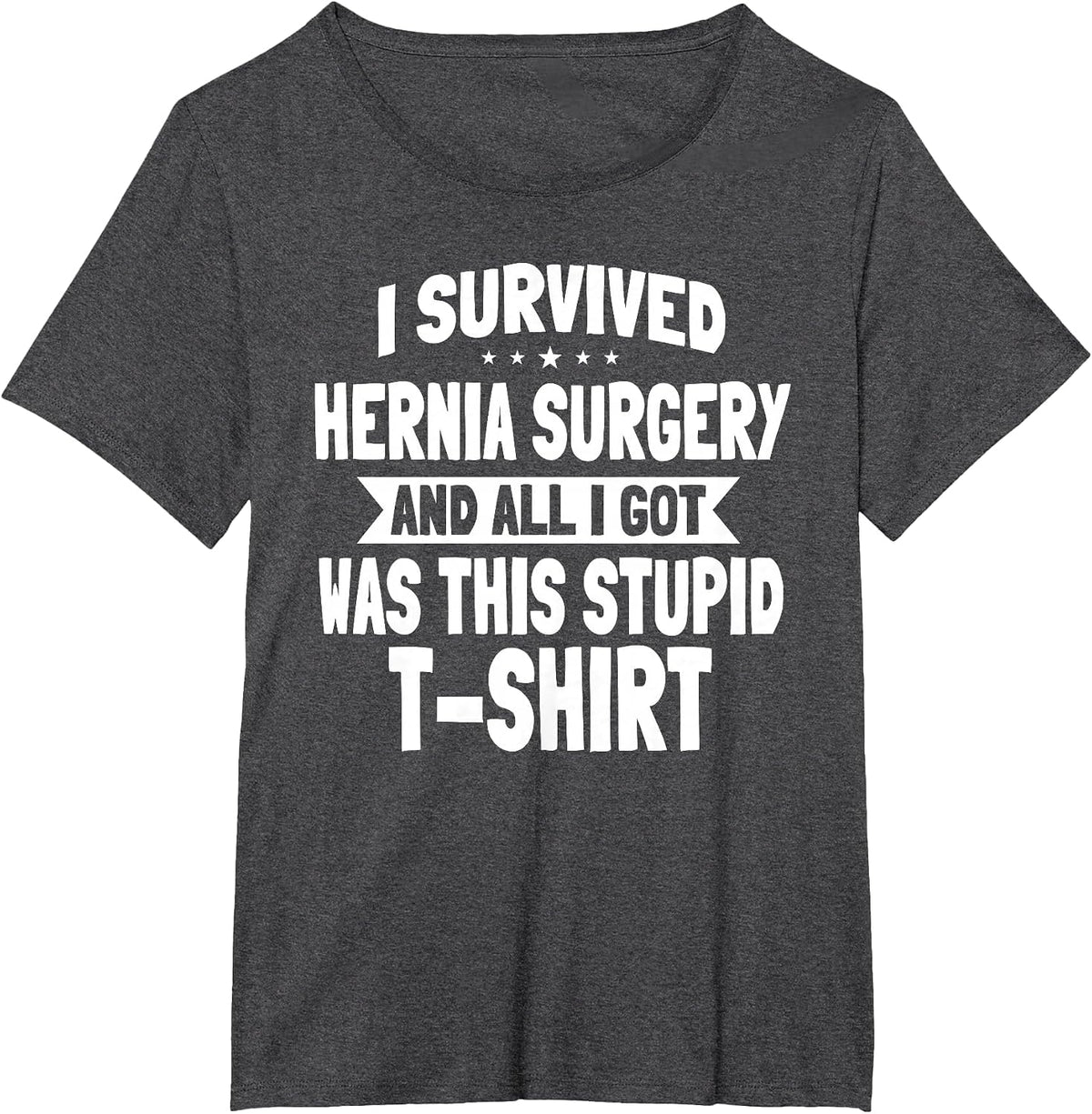 Hernia Surgery T-Shirt Herniorrhaphy Hernioplasty Surgical T-Shirt - Dark Heather Grey