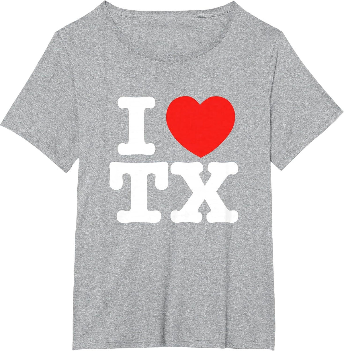 I Heart Texas (TX) Love T-Shirt - Heather Grey