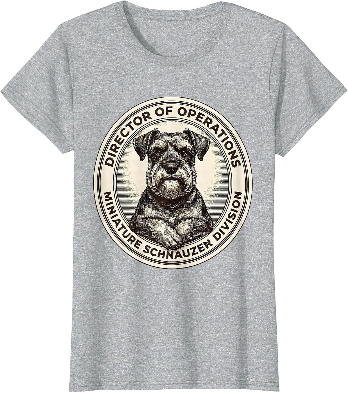 Director Of Operations, Miniature Schnauzer Division T-Shirt - Heather Grey