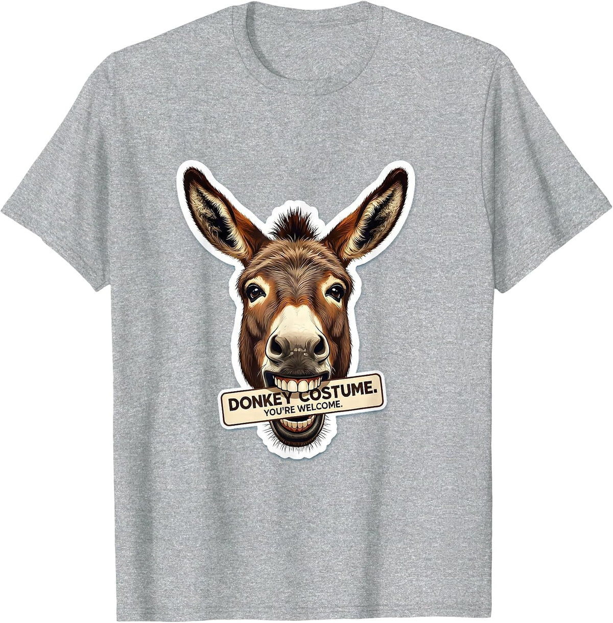 Men's Donkey Costume You're Welcome Funny Animal Lover Humor T-Shirt - Heather Grey