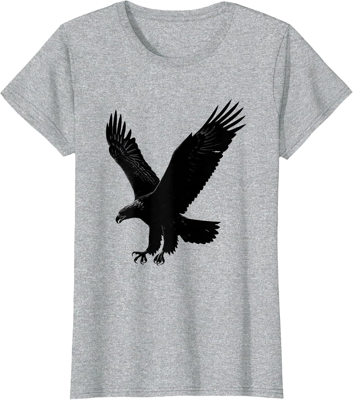Eagle Diving Talons Extended Raptor Strike Art T-Shirt - Heather Grey