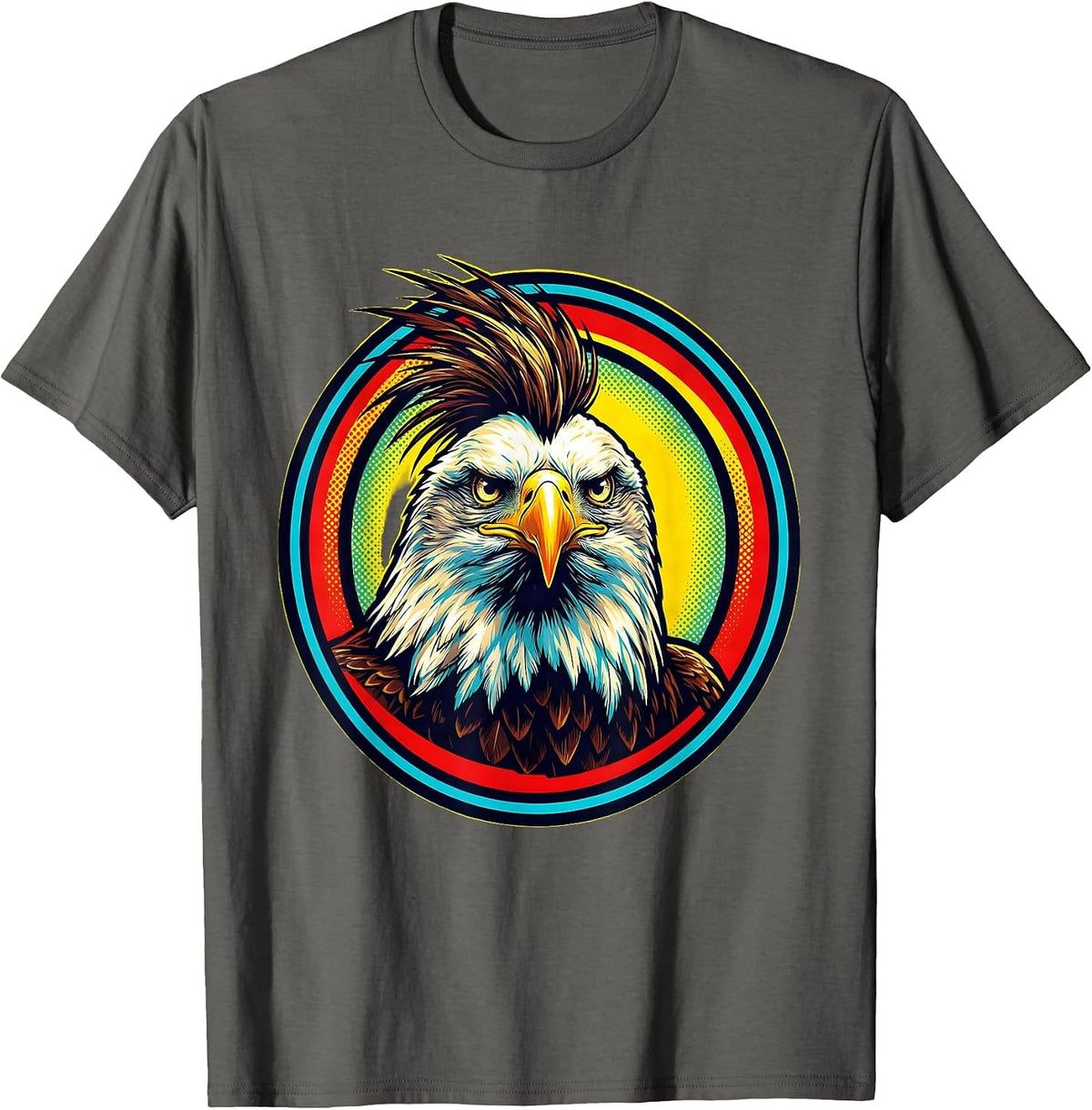 Balding Eagle Funny Comb-Over Patriotic Humor T-Shirt - Asphalt Grey