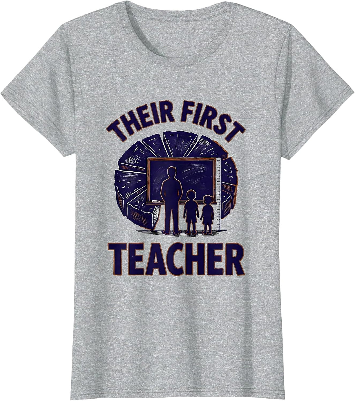 Their First Teacher Head Start Early Childhood Teacher Back T-Shirt - Heather Grey