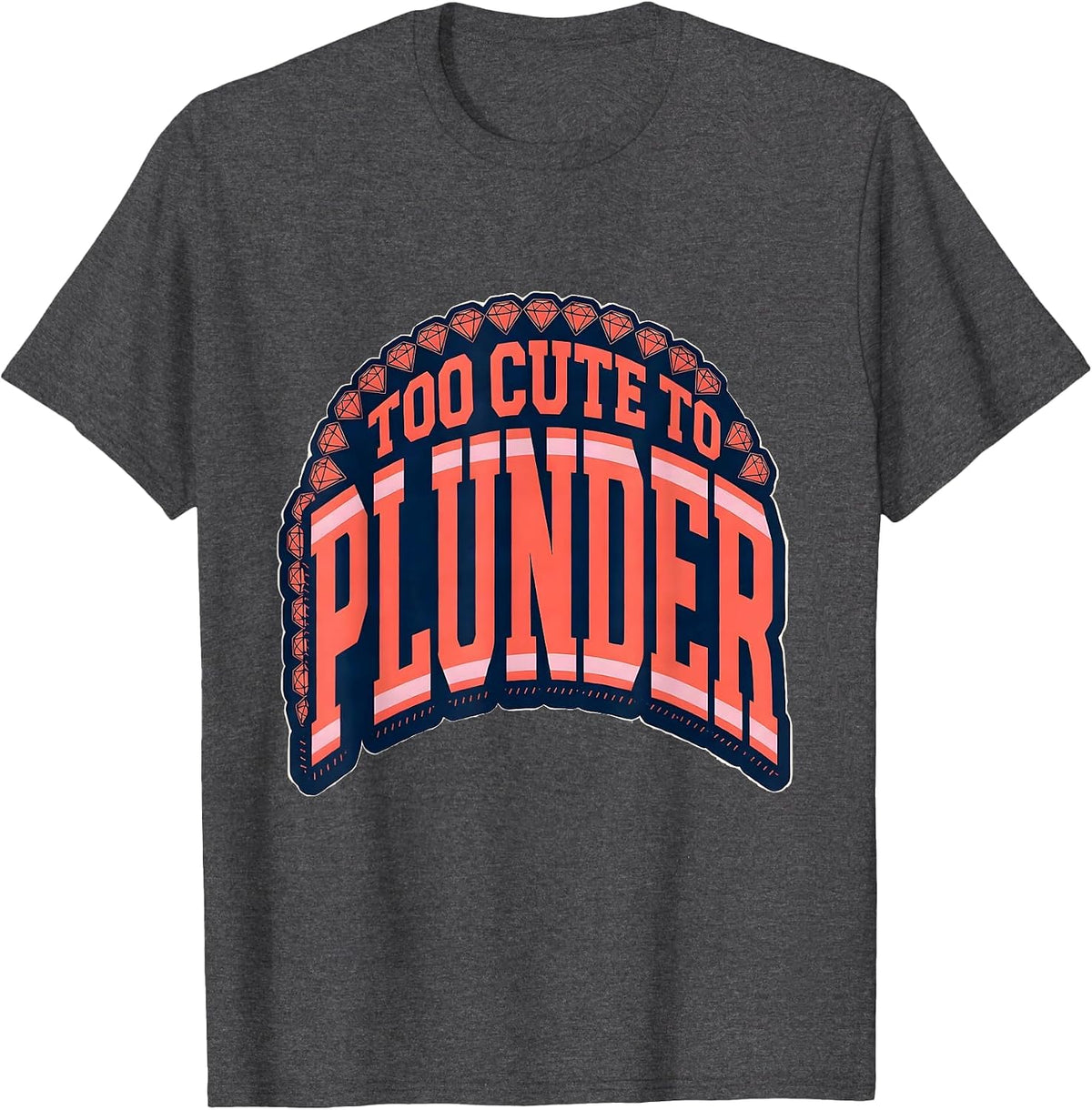 Too Cute to Plunder Kids Pirate Design T-Shirt - Dark Heather Grey