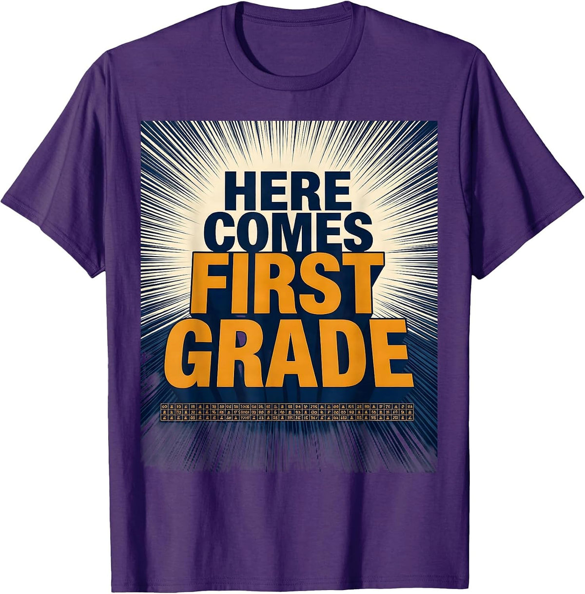 Here Comes First Grade Retro Groovy Vintage First Day Of T-Shirt - Purple