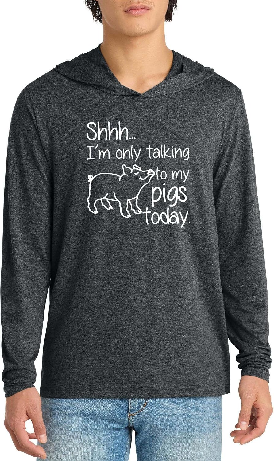 Funny Pig Lover Top Talking to My Pigs Farm Humor Graphic Tee Cotton Tee Adult Men Women - Mens Black Frost