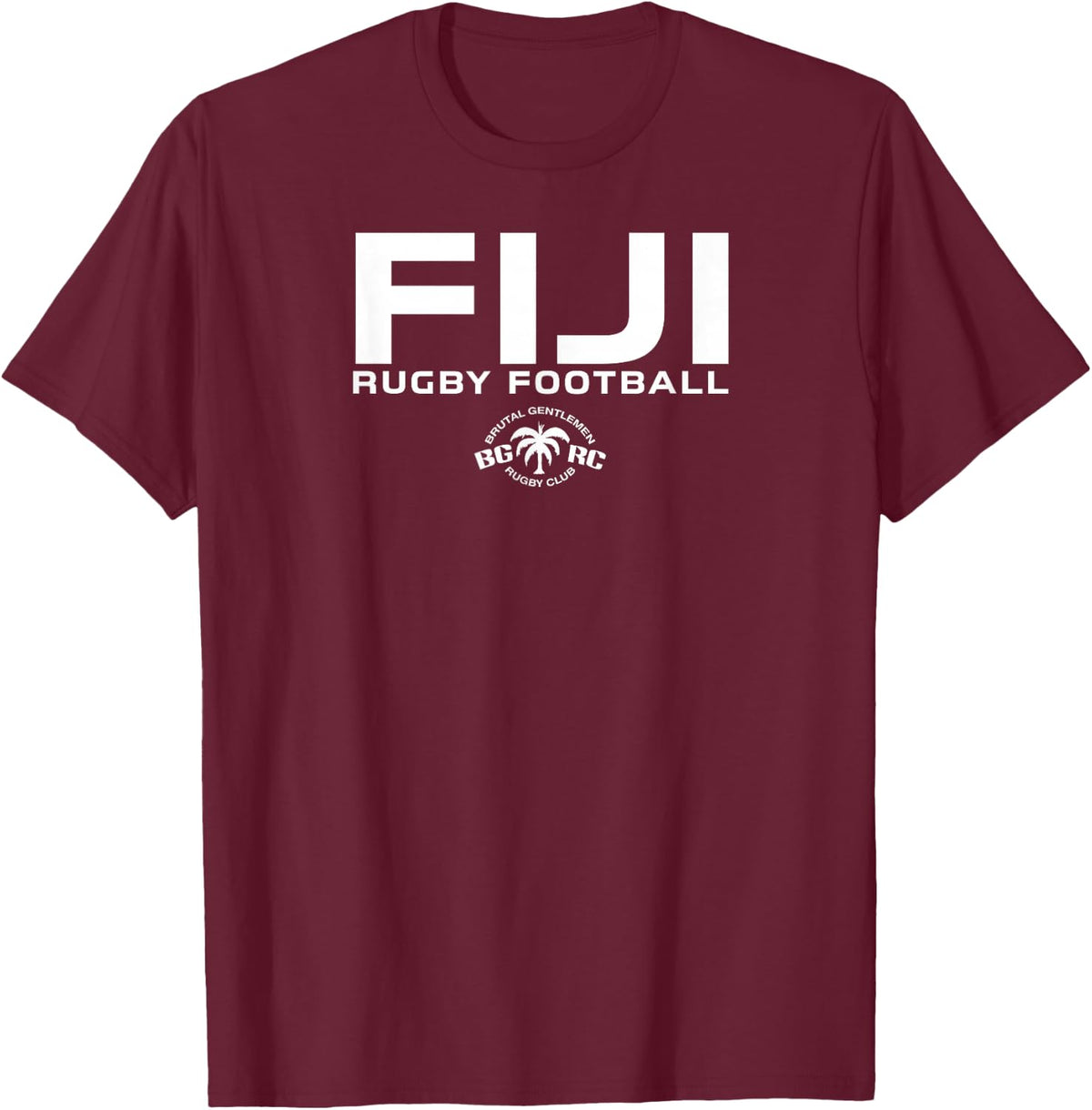 BGRC Fiji Rugby Football Peace, Love, Rugby T-Shirt - Burgundy