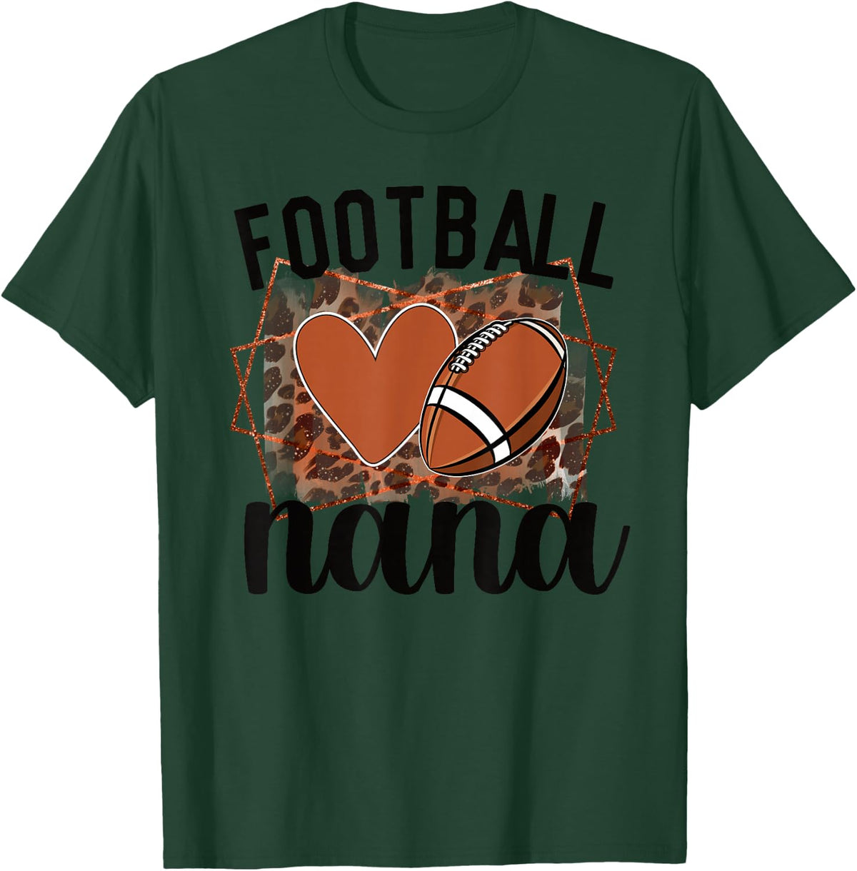 Football Nana Proud Nana Of A Football Player Grandma T-Shirt - Dark Green