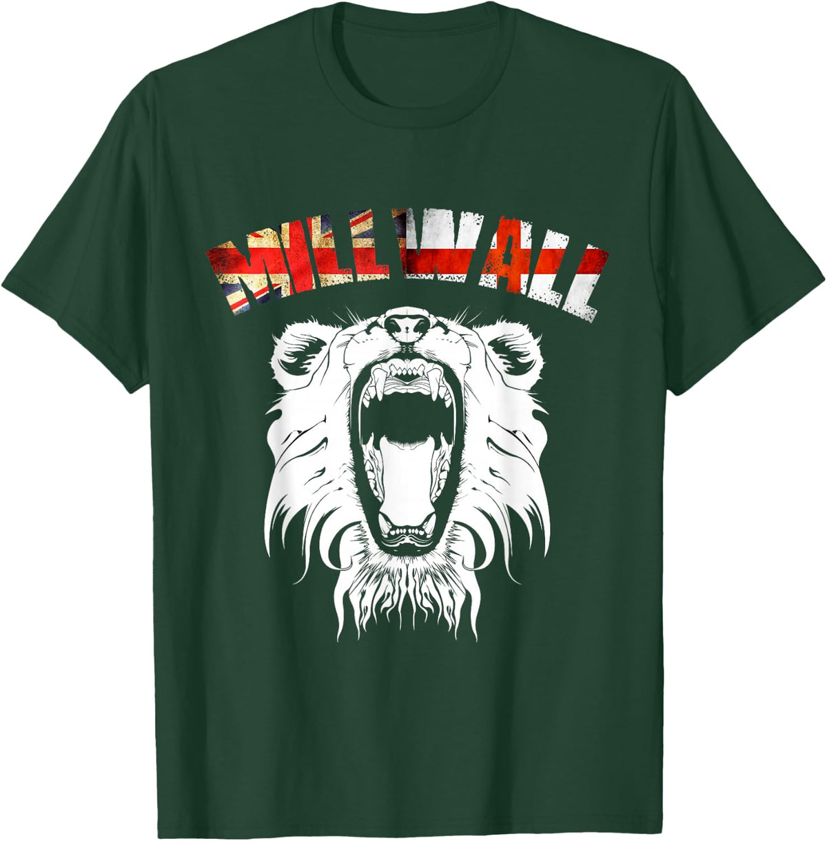 Millwall Proud lion English UK flag T-Shirt - Dark Green