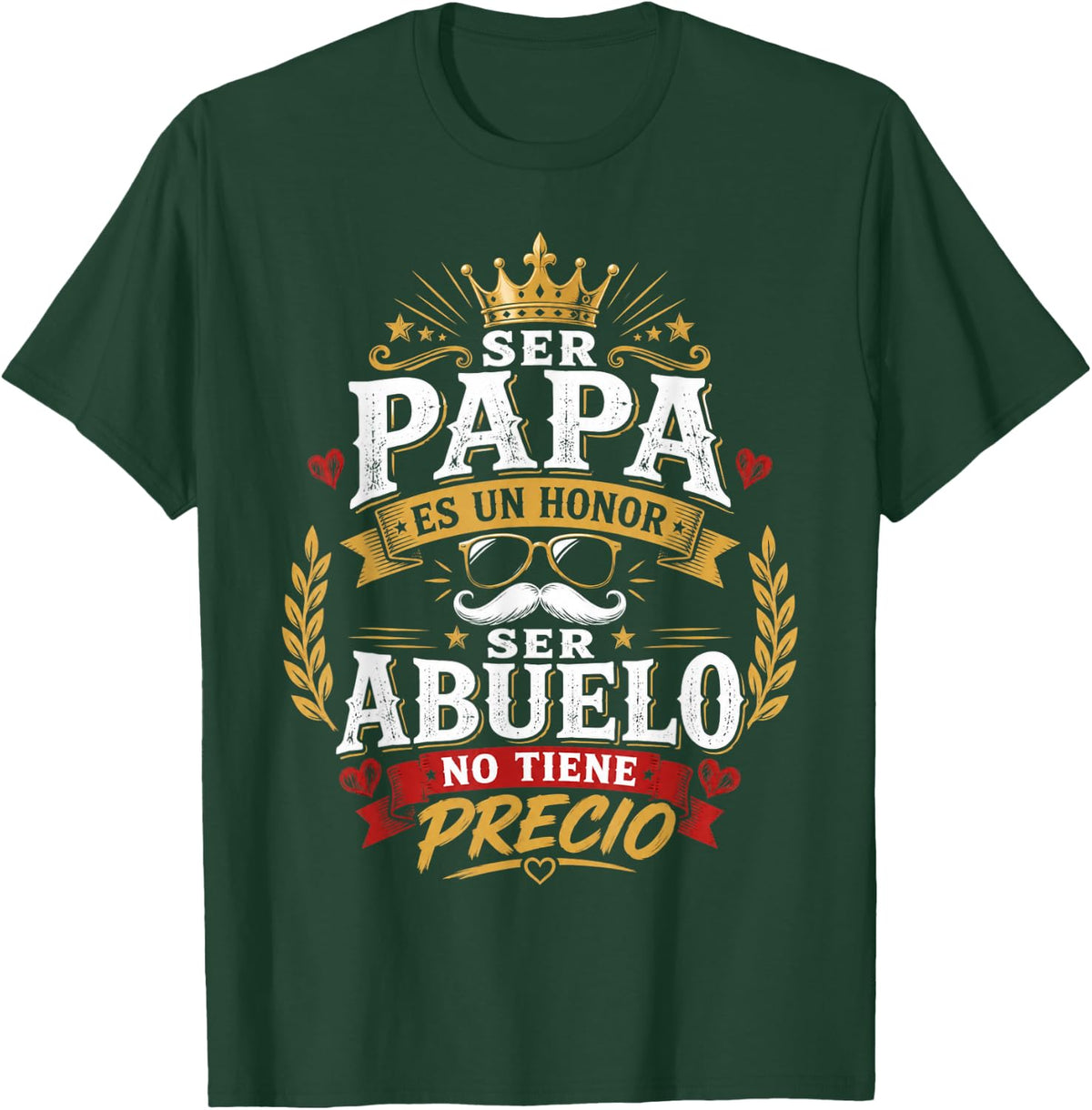 Ser Papa ES Un Honor Ser Abuelo No Tiene Precio Retro T-Shirt - Dark Green