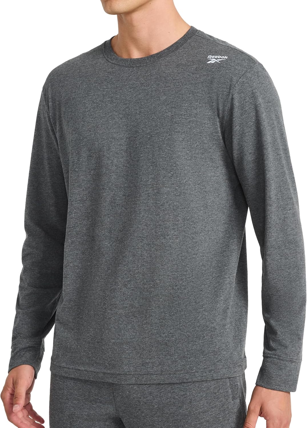 Reebok Men's Volt Long Sleeve Crewneck Top - Charcoal Heather