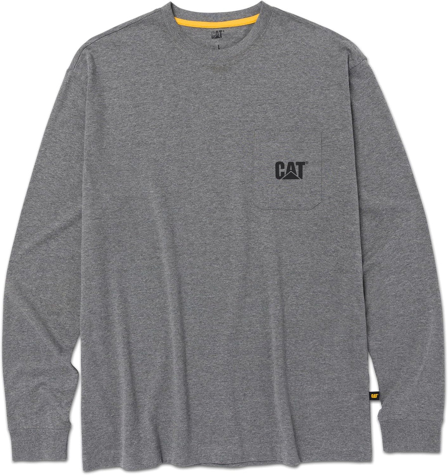 CAT Tough Cut Long Sleeve Pocket Tee - Dark Heather Grey