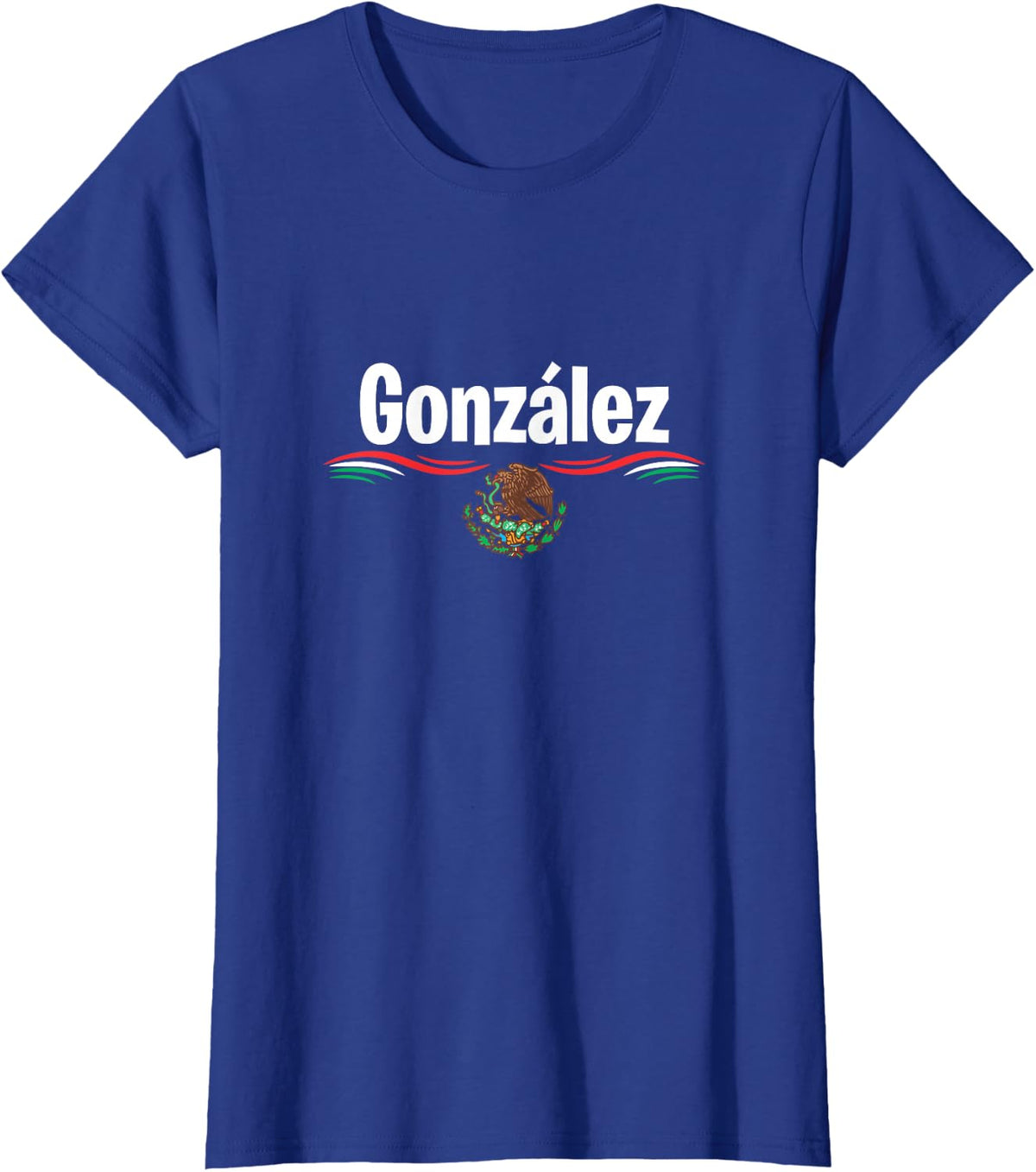 Mexico Flag T Shirt Spanish Birthday Gift Name Gonzalez T-Shirt - Royal Blue