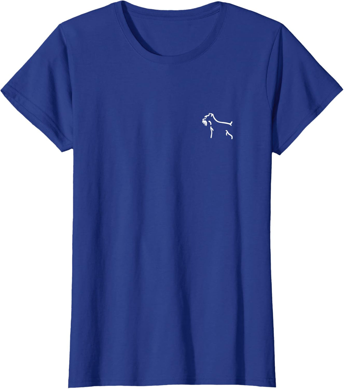 Simple Minimalist Badge Line Art Miniature Schnauzer Mini T-Shirt - Royal Blue