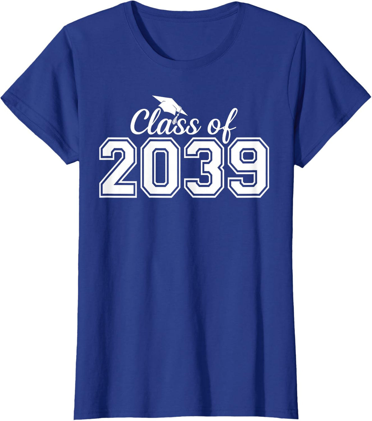 Class of 2039 Grow with Me Funny Preschool Graduation T-Shirt - Royal Blue