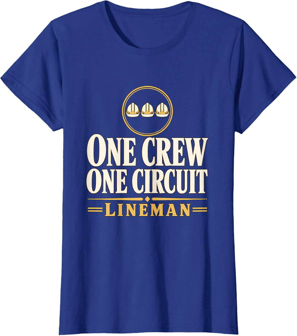 One Crew One Circuit Lineman Line Crew Lineman Teamwork T-Shirt - Royal Blue