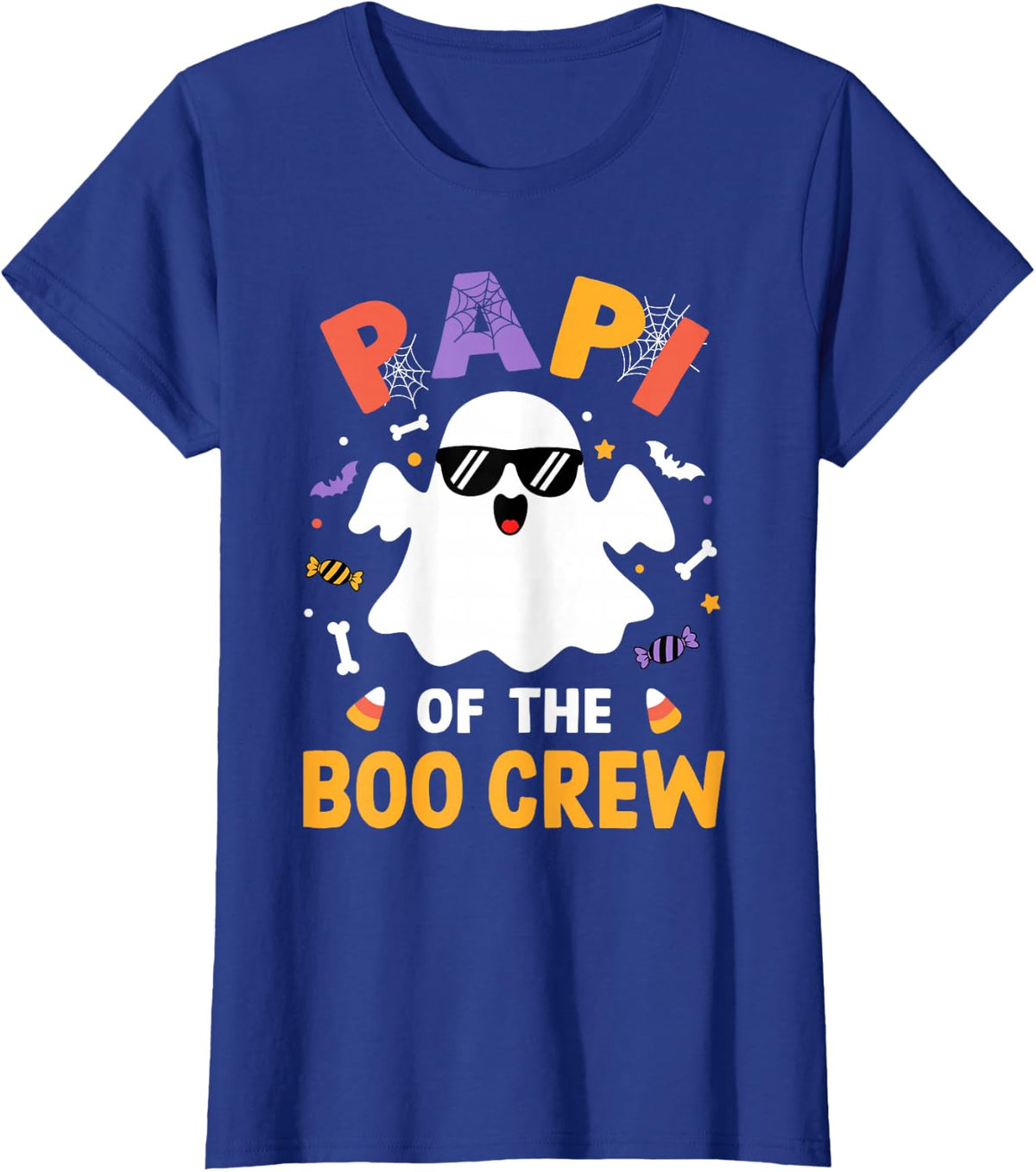 Papi of The Boo Crew Halloween Costume Family Funny T-Shirt - Royal Blue