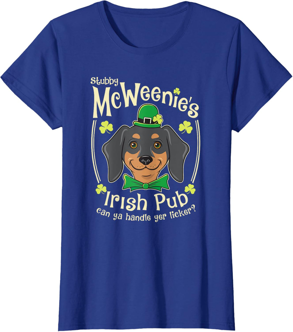 Funny Dachshund St. Patrick's Day T-shirt Irish Pub T-Shirt - Royal Blue