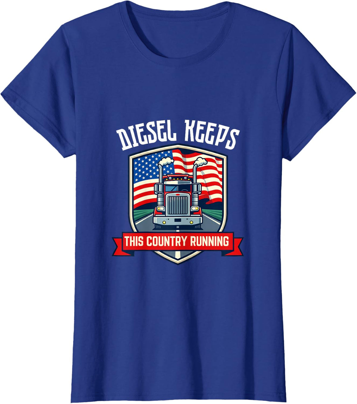 Diesel Keeps This Country Running Patriotic Truck Driver Men T-Shirt - Royal Blue