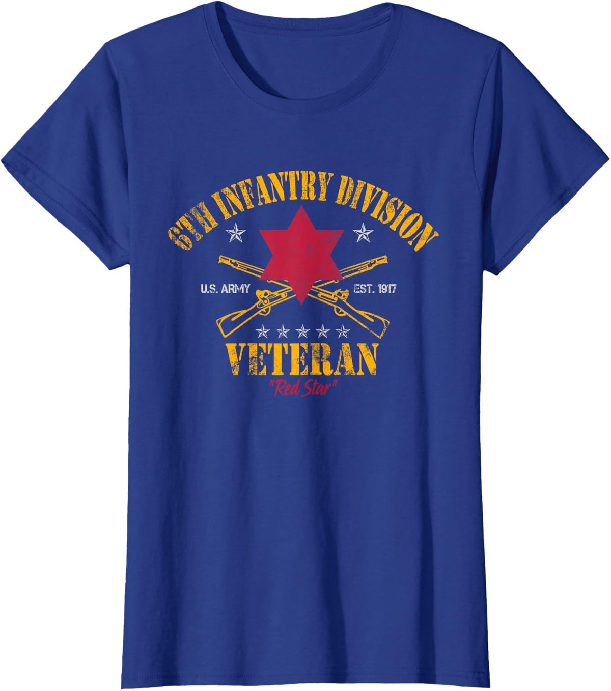6th Infantry Division Veteran Vintage Military Patriotic T-Shirt - Royal Blue
