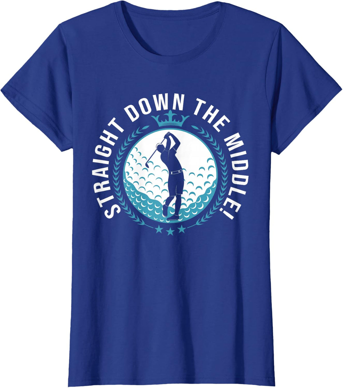 Straight Down the Middle - Cool Mens Golf Shirt Womens Golf T-Shirt - Royal Blue