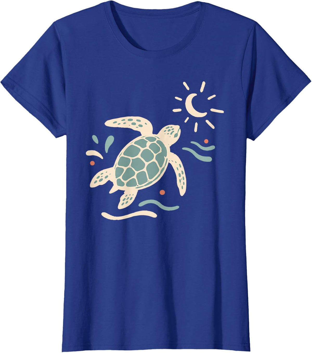 Cute Sea Turtle Beach Ocean Summer Coastal T-Shirt - Royal Blue