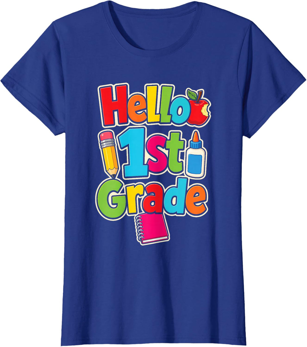 1st Grade First Day of School Boys Girls Kids Gift T-Shirt - Royal Blue