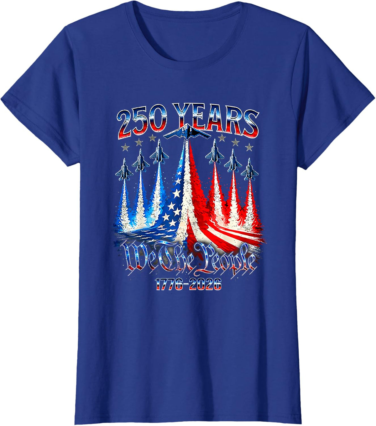 250th Anniversary 250 Year America Freedom Air Jets T-Shirt - Royal Blue