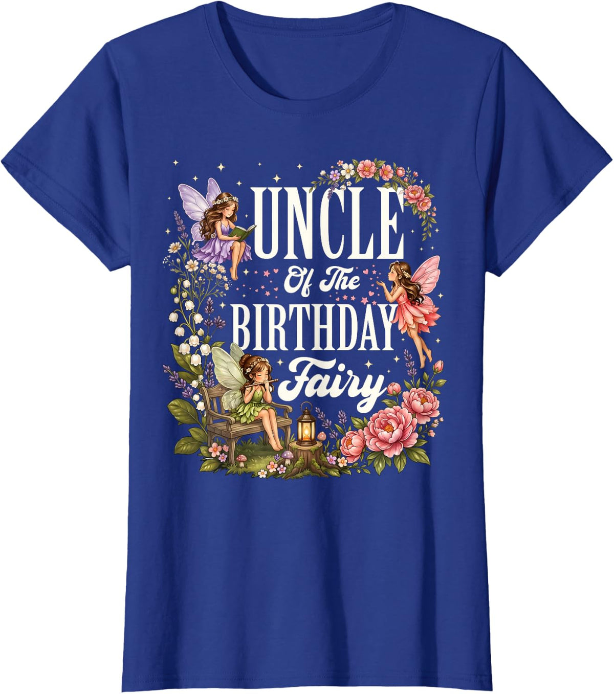 Uncle of The Birthday Fairy Girls Birthday Family Matching T-Shirt - Royal Blue
