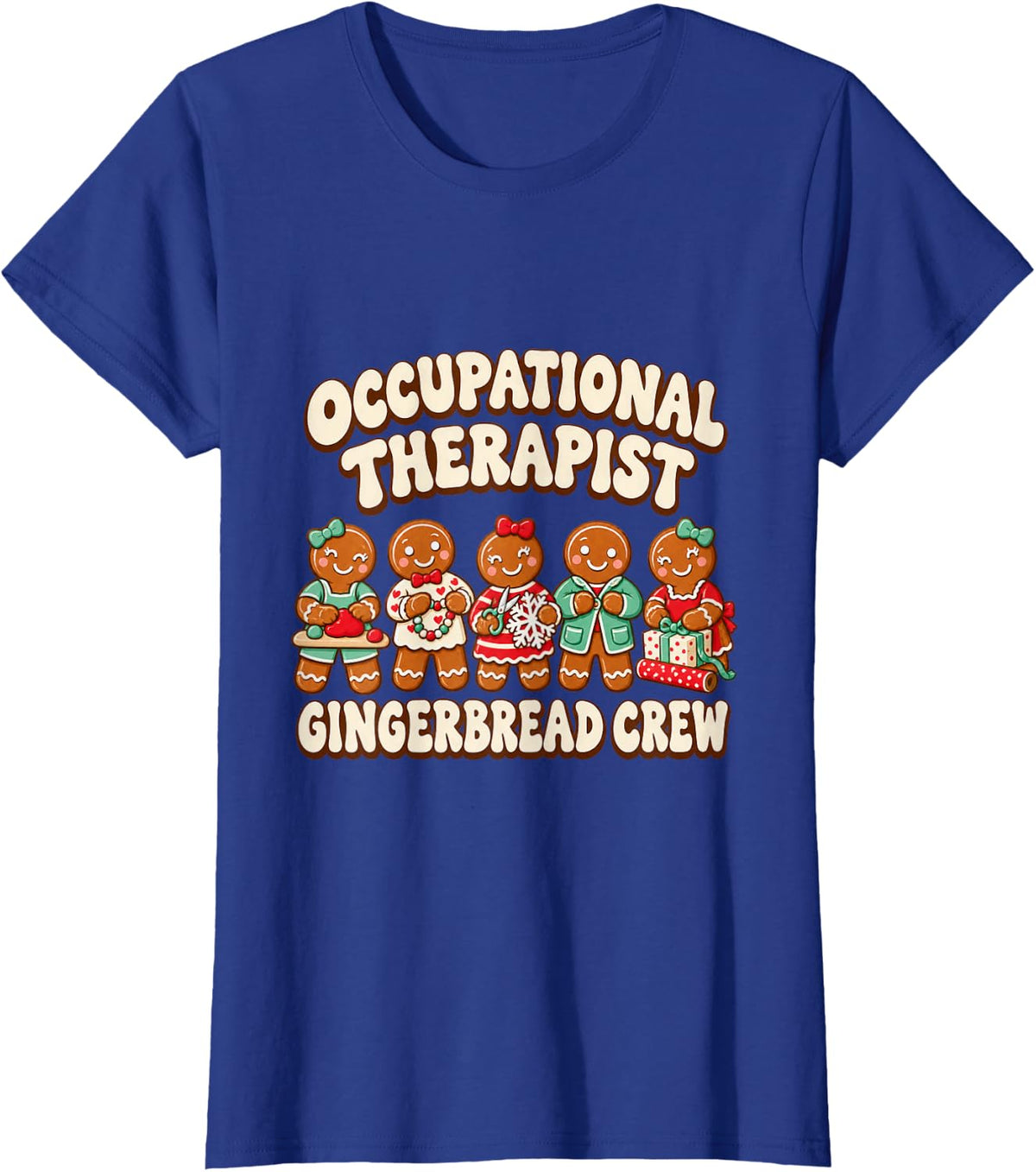 Christmas Occupational Therapist Christmas Cartoon T-Shirt - Royal Blue