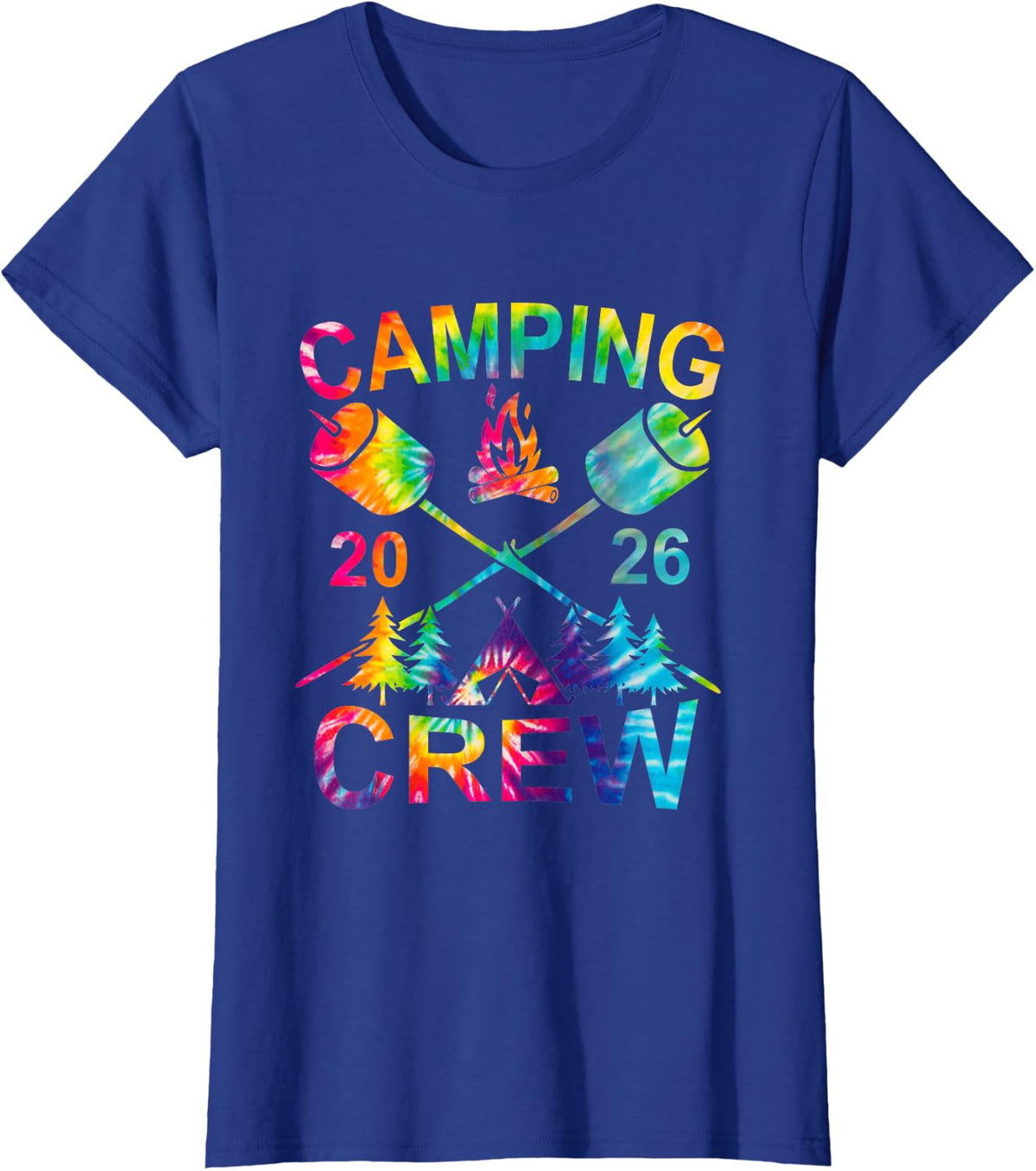 Camping Crew 2026 Funny RV Camper Outdoors Vacay Trip T-Shirt - Royal Blue